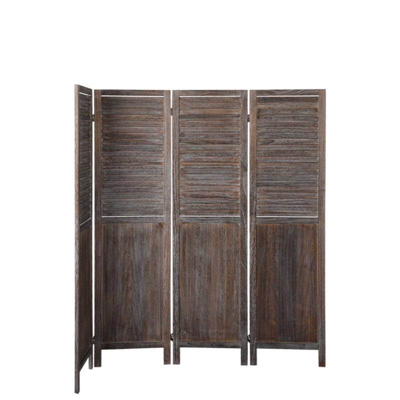 Levede 4 Panel Room Divider Folding Screen Privacy Dividers Stand Wood Brown