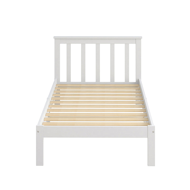 Levede Wooden Bed Frame Single Size Mattress Base Timber White