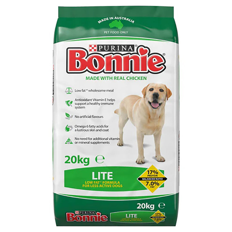 Bonnie Adult All Breed Real Chicken For Less Active Overweight Dry Dog Food 20kg