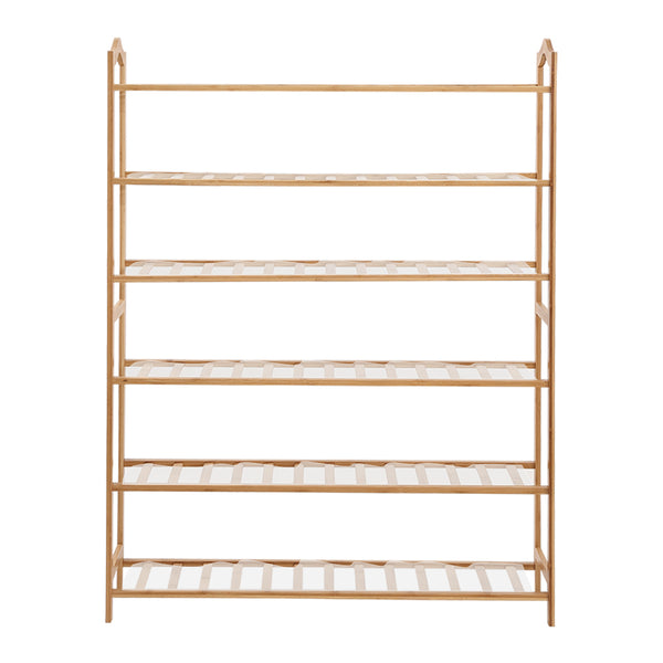 Levede Bamboo Shoe Rack Storage Wooden Organizer Shelf Stand 6 Tiers Layers 70cm