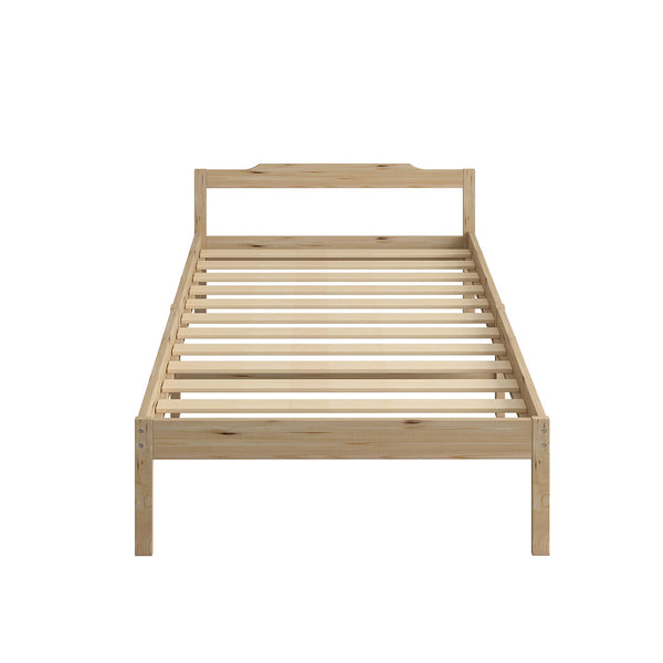 Levede Wooden Bed Frame King Single Mattress Base Solid Timber Pine Wood Natural