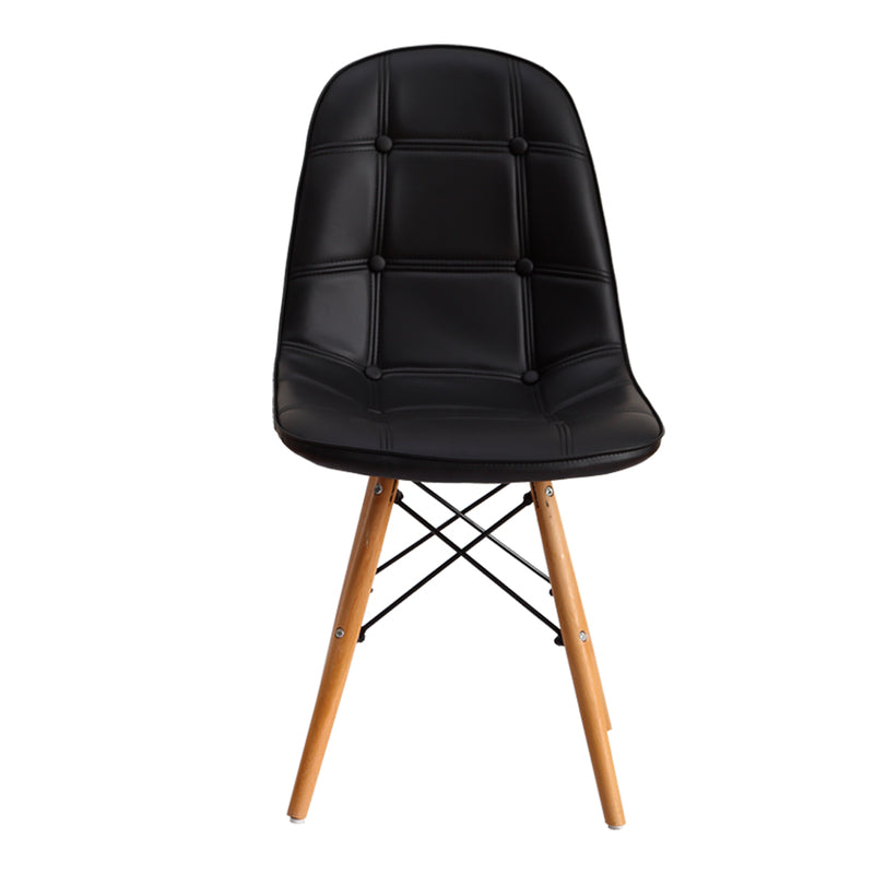 Levede 2x Retro Dining Chair Replica PU Leather Office Cafe Lounge Chairs Black