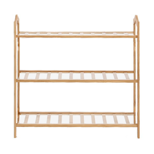 Levede Bamboo Shoe Rack Storage Wooden Organizer Shelf Stand 3 Tiers Layers 80cm