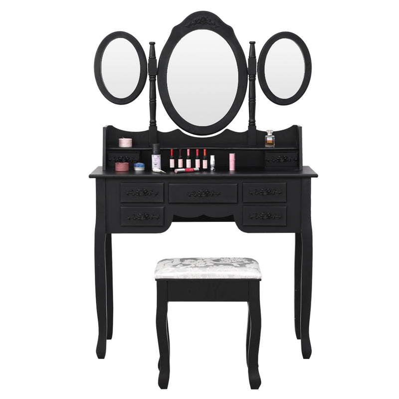 Levede Dressing Table Stool Mirror Drawer Cabinet Jewellery Organizer Bedroom