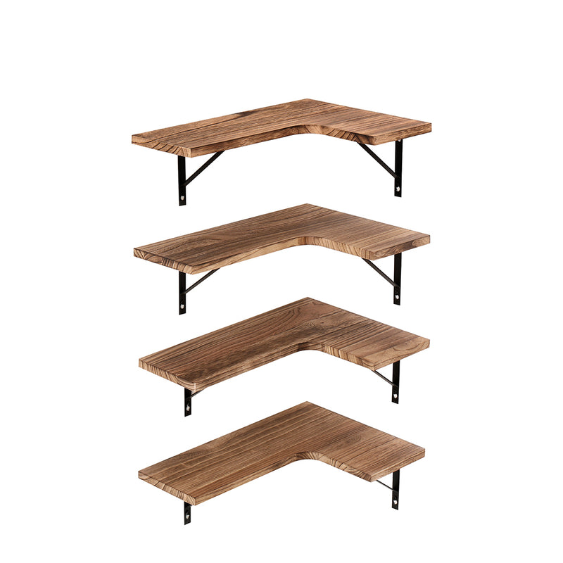 Levede 4 Pcs Floating Shelves Corner Shelf Wall Mounted Storage Wooden Display