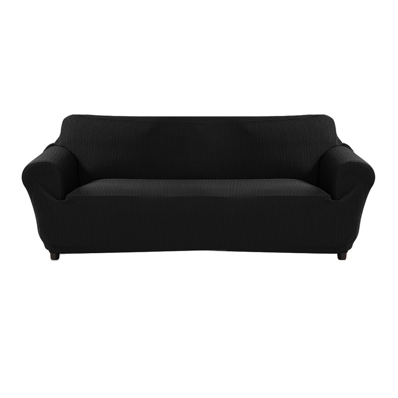 Sofa Cover Slipcover Protector Couch Covers 4-Seater Black