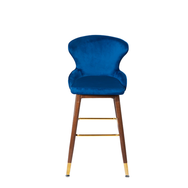 Levede 2x Bar Stools Kitchen Stool Chairs Velvet Swivel Barstools Luxury Blue