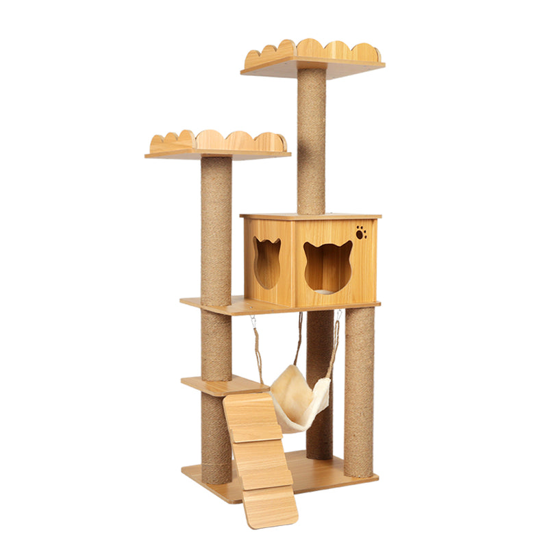 PaWz Cat Tree Scratching Post Scratcher Cats Tower Wood Condo Toys House 132cm