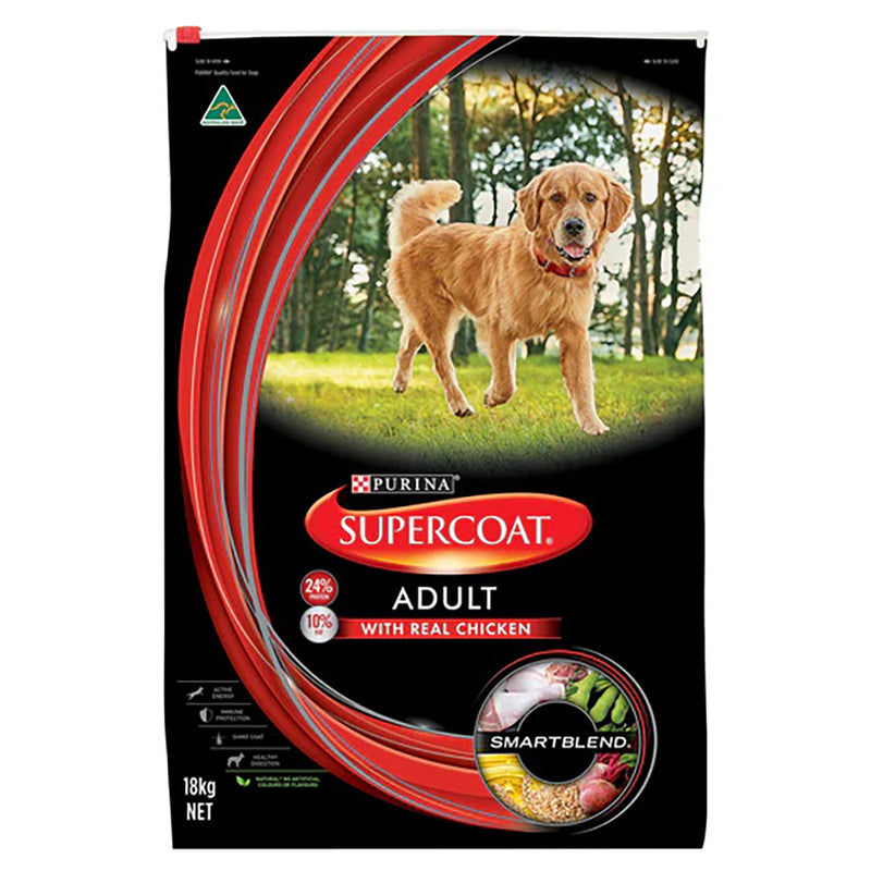 SUPERCOAT Adult 1 To 7 years All Breeds 100% Aussie Chicken Dry Dog Food 18kg