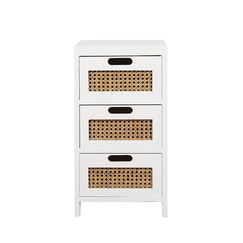 Levede Bedside Tables Drawers Side Table Paulownia Wood Storage Cabinet White