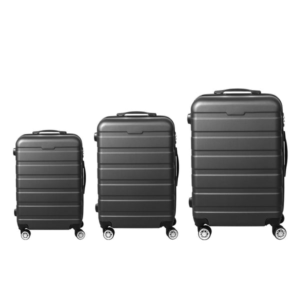 Slimbridge Luggage Suitcase Trolley 3Pcs set 20 24 28 Travel Packing Dark Grey