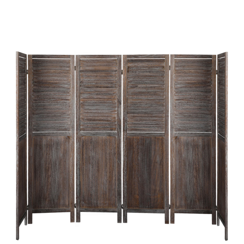 Levede 6 Panel Room Divider Folding Screen Privacy Dividers Stand Wood Brown