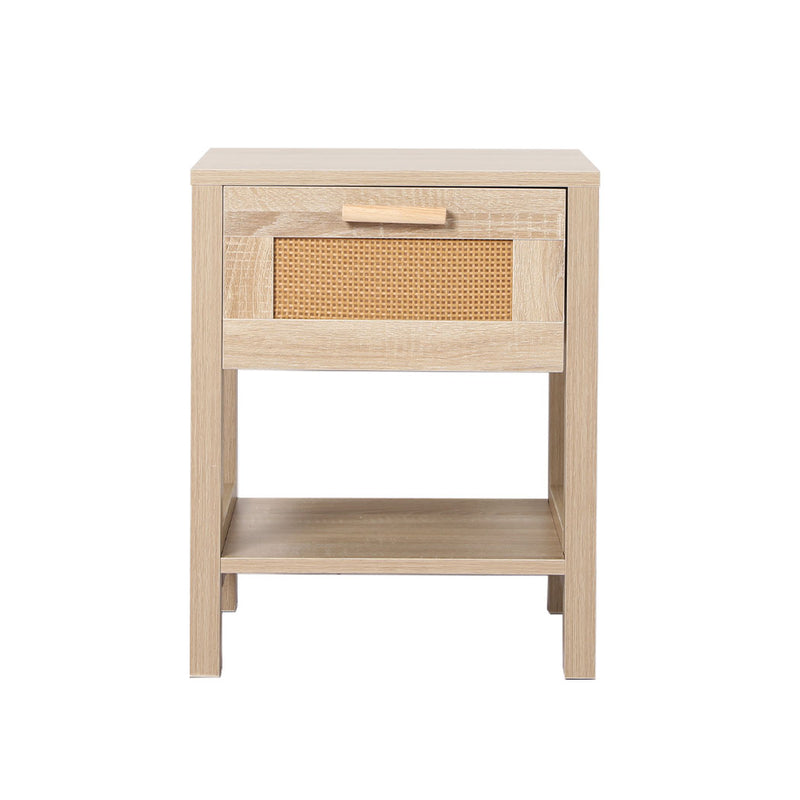 Levede Bedside Tables Rattan Wood Drawers Nightstand Storage Cabinet Bedroom