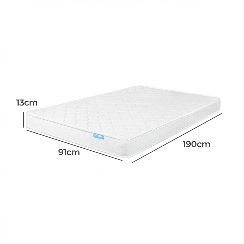 Dreamz Mattress Spring Coil Bonnell Bed Sleep Foam Medium Firm Single 13CM