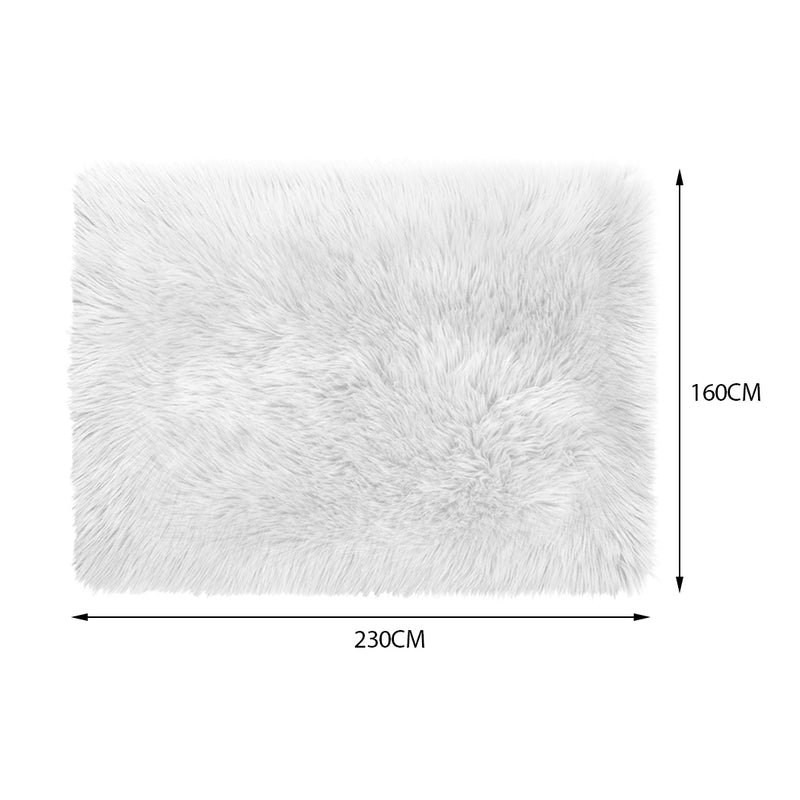 Floor Rugs Sheepskin Shaggy Rug Area Carpet Bedroom Living Room Mat 160X230 White