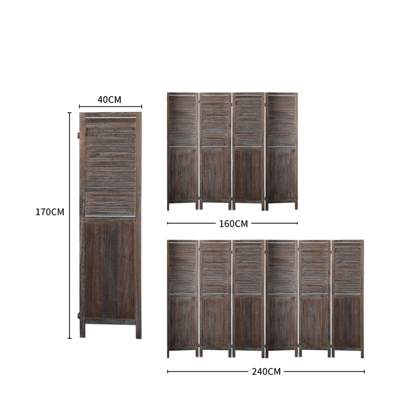 Levede 4 Panel Room Divider Folding Screen Privacy Dividers Stand Wood Brown