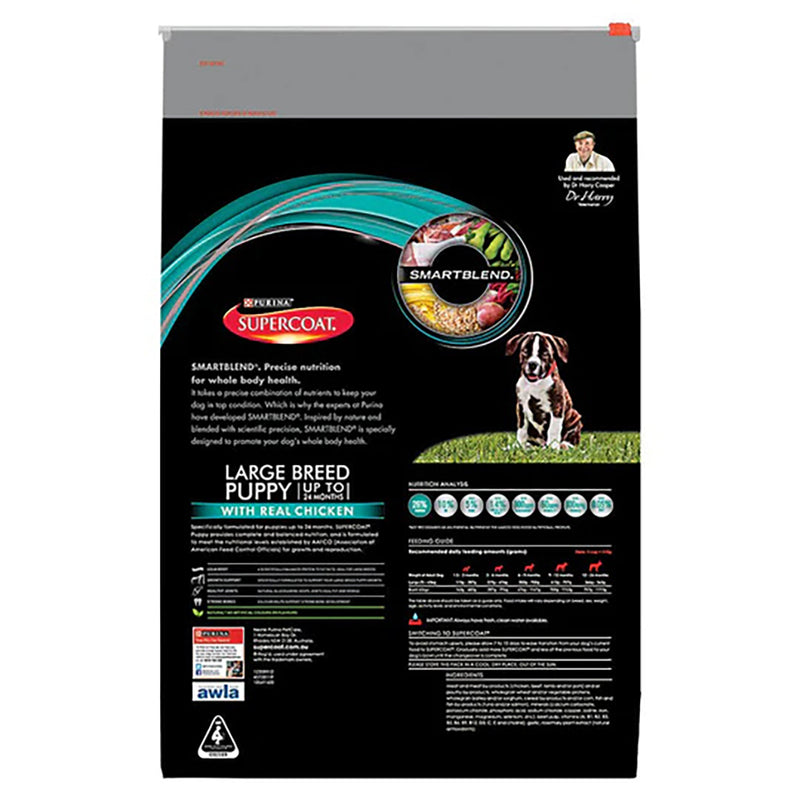 SUPERCOAT Puppy Large Breed 100% Aussie Chicken Chicken Dry Dog Food 18kg