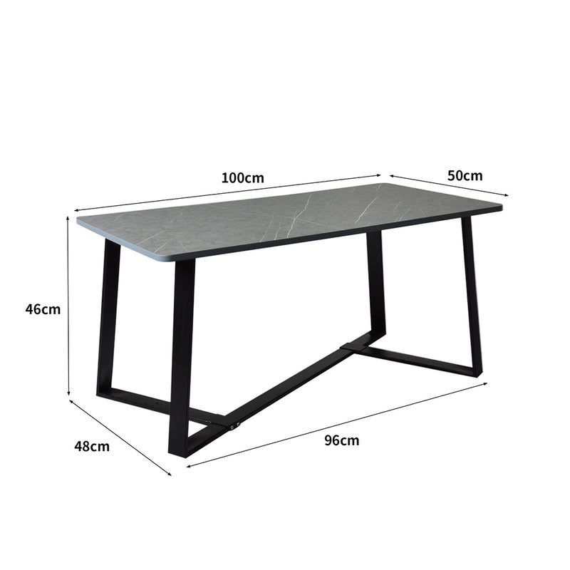 Levede Coffee Table Storage Dining Table Industrial Steel Legs Grey 100CMX50CM