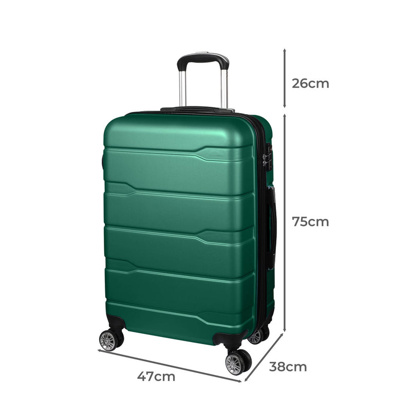 Slimbridge 28" Expandable Luggage Travel Suitcase Trolley Case Hard Set Green