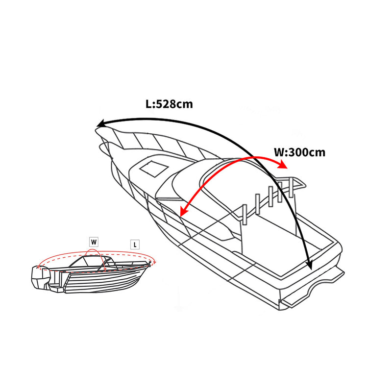 14-16 FT Boat Cover Trailerable Weatherproof 600D Jumbo Marine Heavy Duty