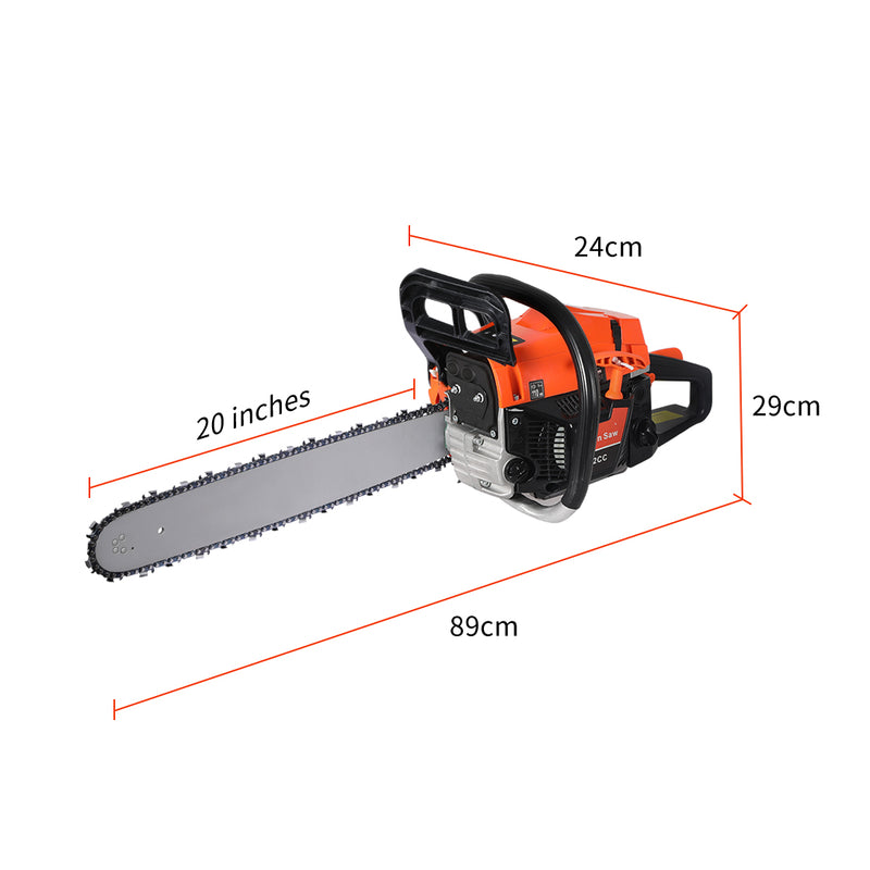 Traderight Chainsaw Commercial E-Start Pruning Petrol Chain Saw Wood 20â€Bar 52CC