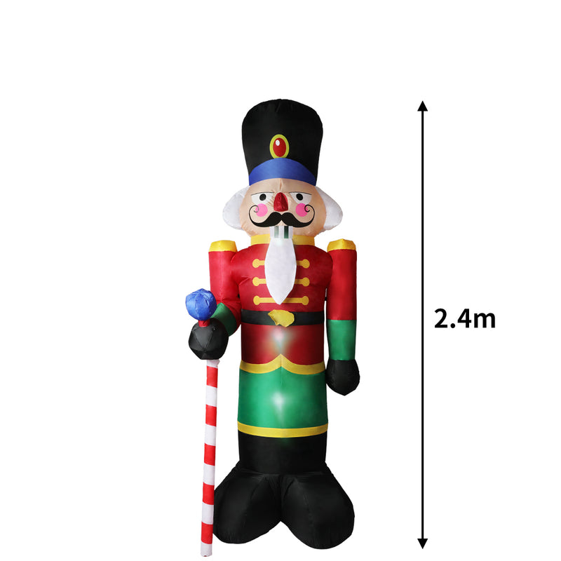 Santaco Inflatable Christmas Decorations Nutcracker 2.4M LED Lights Xmas Party