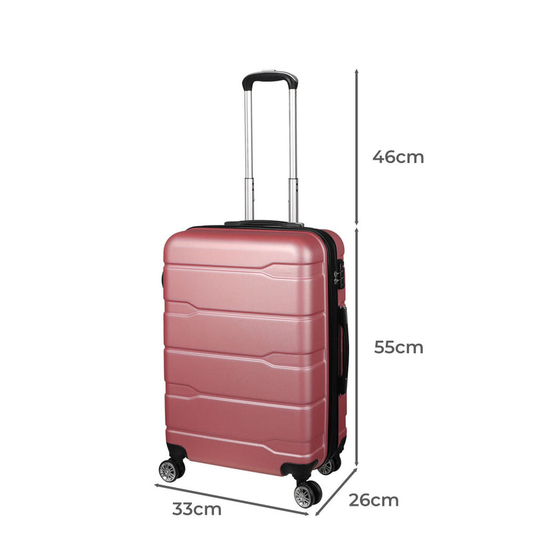 Slimbridge 20" Expandable Luggage Travel Suitcase Trolley Case Hard Rose Gold