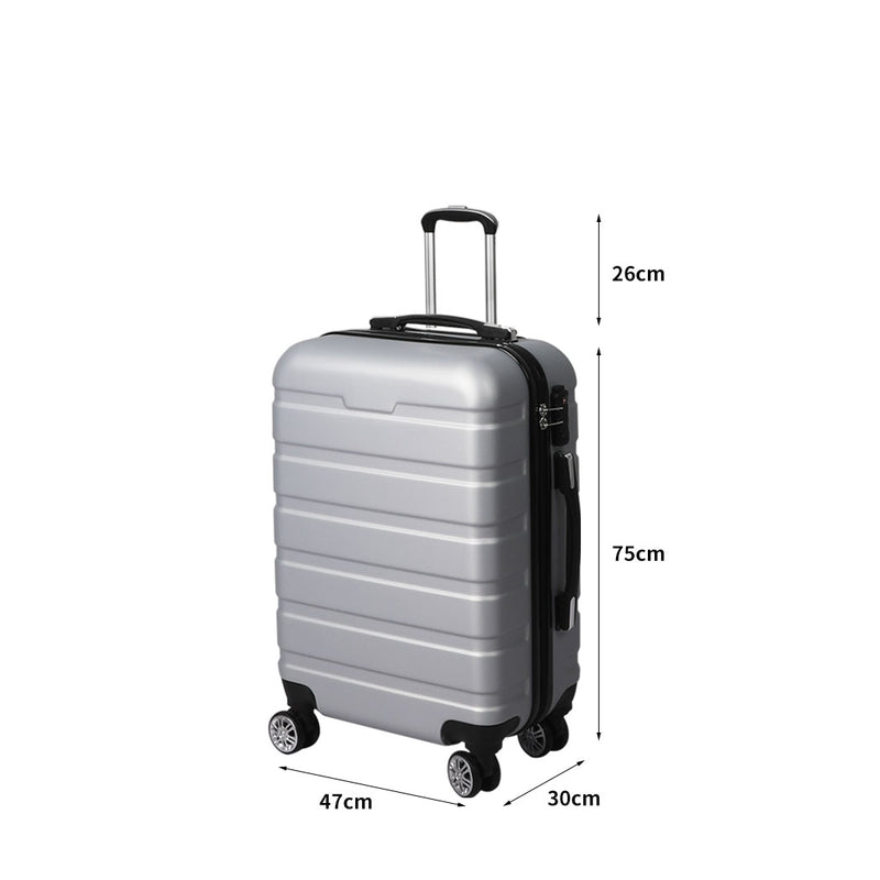 Slimbridge 28" Luggage Suitcase Trolley Travel Packing Lock Hard Shell Silver