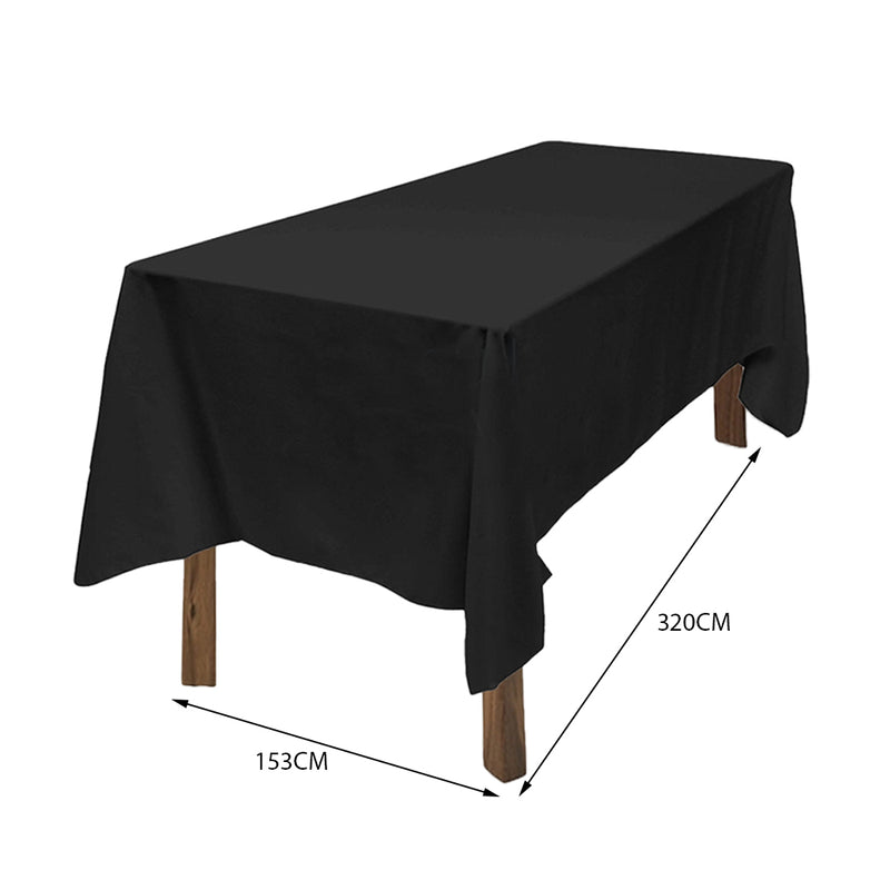 4x Tablecloth Wedding Tablecloth Rectangle Square Event Fitted Table Cloth Black