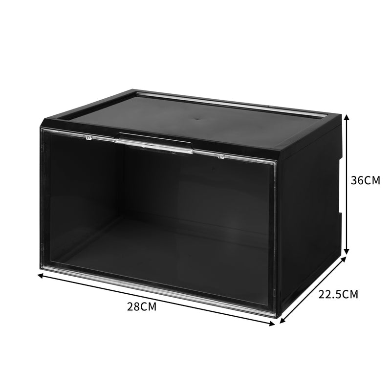 LED Voice Sneaker Display Case Lighted Shoe Storage Boxes  Magnetic Black 10PC