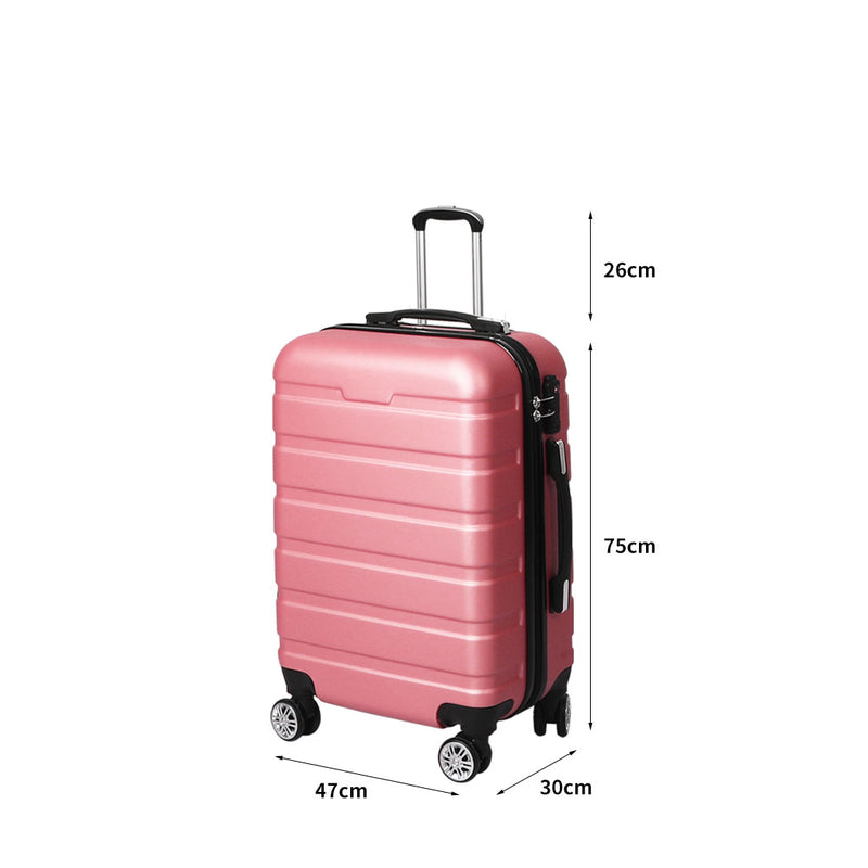 Slimbridge 28" Luggage Suitcase Trolley Travel Packing Lock Hard Shell Rose Gold