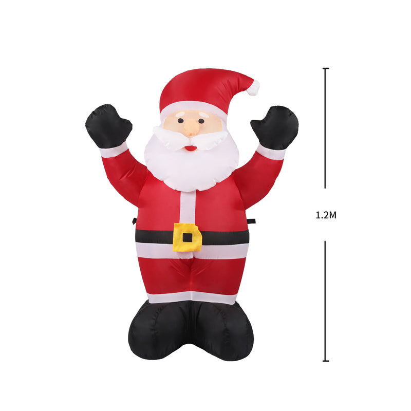 Santaco Inflatable Christmas Decor Cheerful Santa 1.2M LED Lights Xmas Party