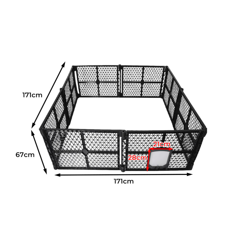 PaWz Pet Playpen Foldable Protable Dog Play Pens Plastic Garden Outdoor 8 Panels