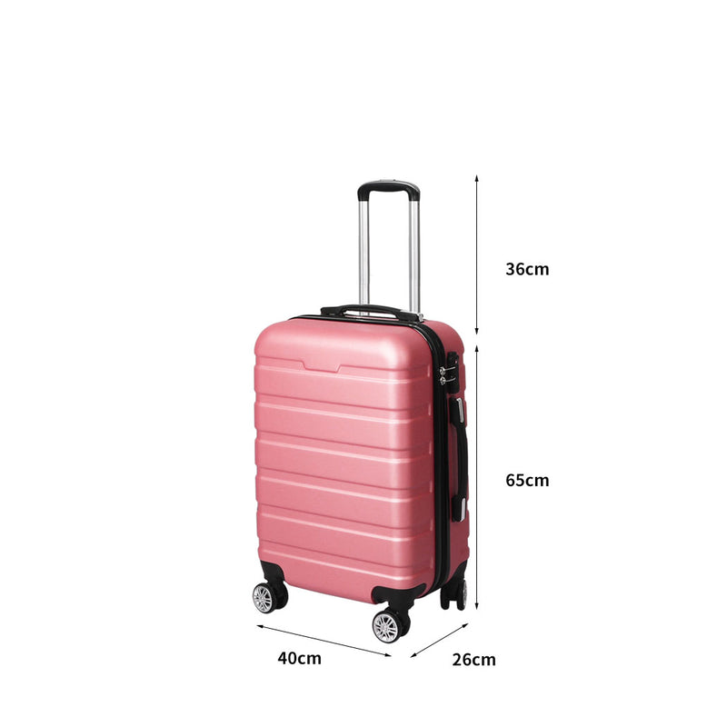 Slimbridge 24" Luggage Suitcase Trolley Travel Packing Lock Hard Shell Rose Gold