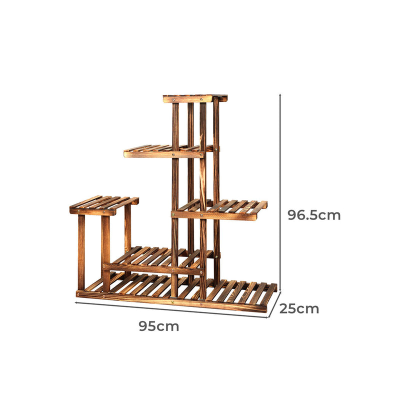 Levede 5-Tier Plant Stand Wood Wooden Pine Shelf Flower Pots Rack Indoor Garden