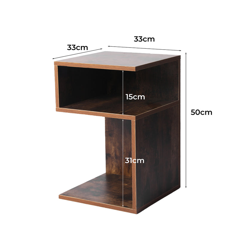 Levede 2x Bedside Tables Wood Side Table Nightstand Storage Cabinet Bedroom