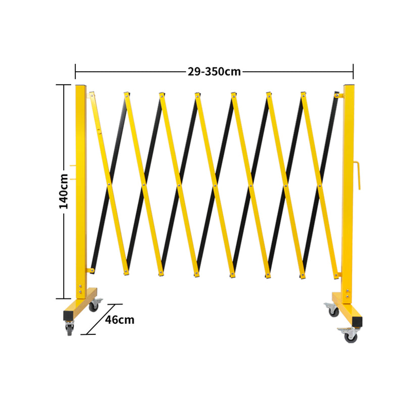 Expandable Portable Safety Barrier With Castors 350cm Retractable Isolation Fence