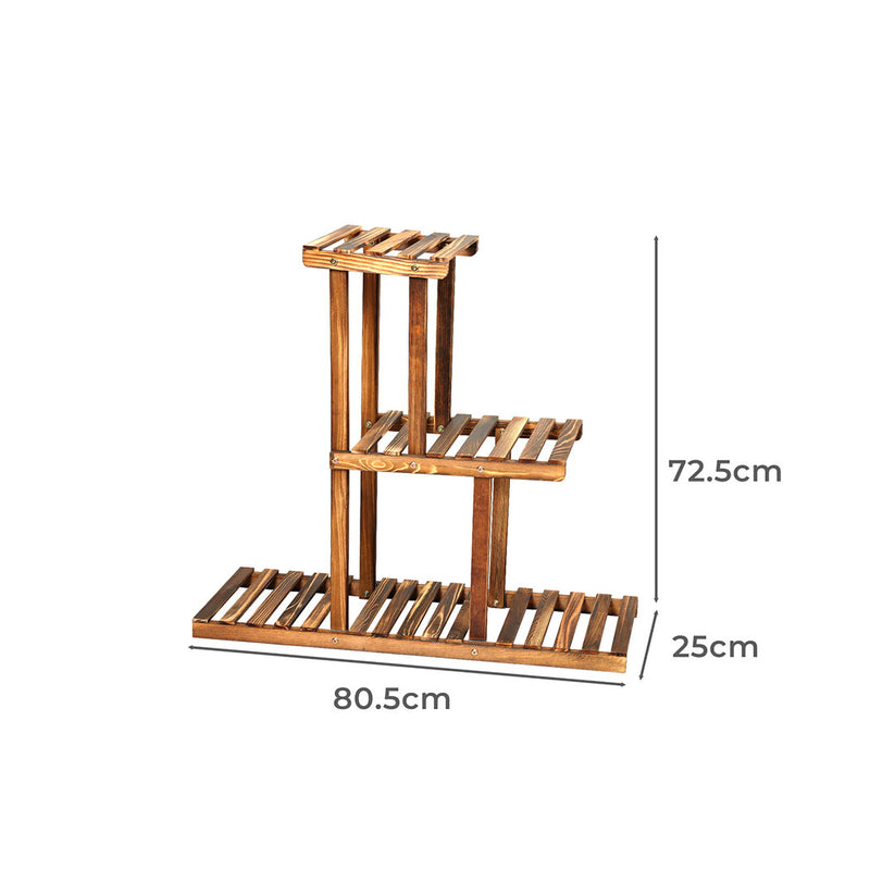 Levede 3-Tier Plant Stand Wood Wooden Pine Shelf Flower Pots Rack Indoor Garden