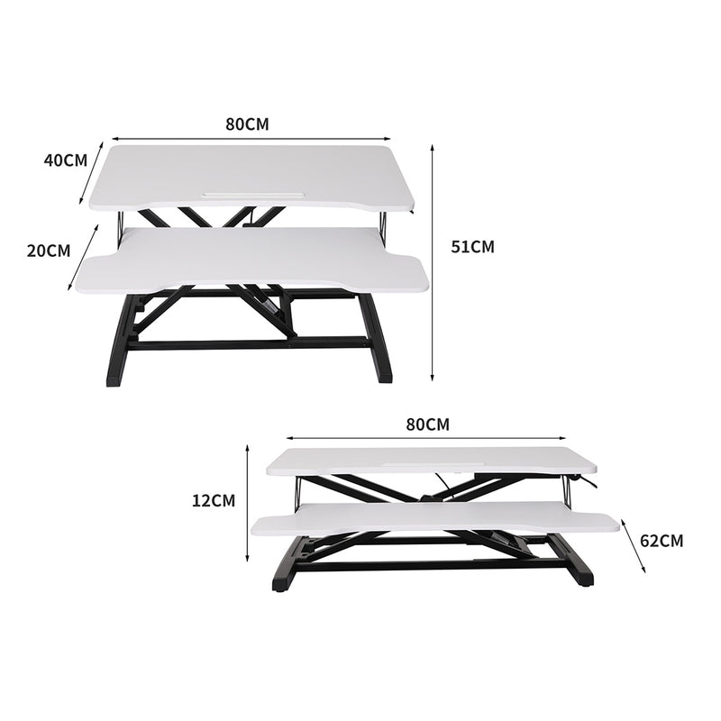 Levede Standing Office Desk Riser Height Adjustable Sit Stand Shelf Computer