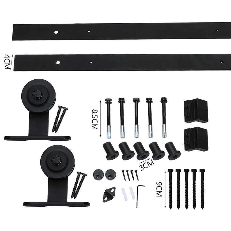 1.5M Antique Classic Style Single Sliding Barn Door Hardware Track Roller Kit