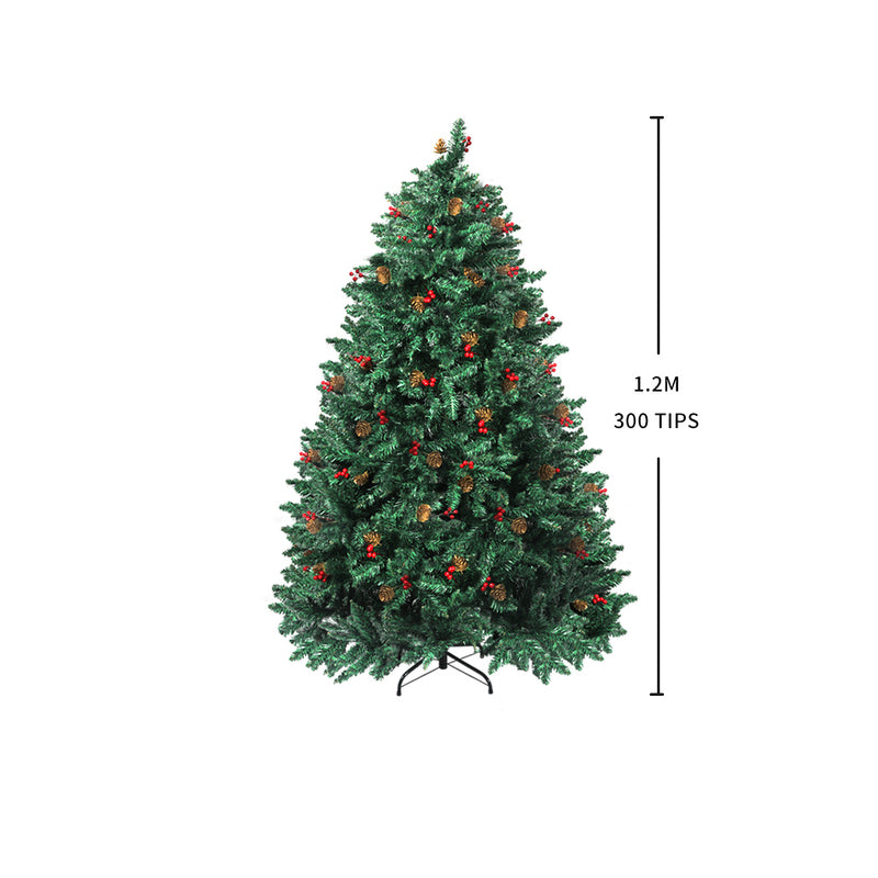 Santaco Christmas Tree 1.2M 4Ft Pinecone Decorated Xmas Home Garden Decorations