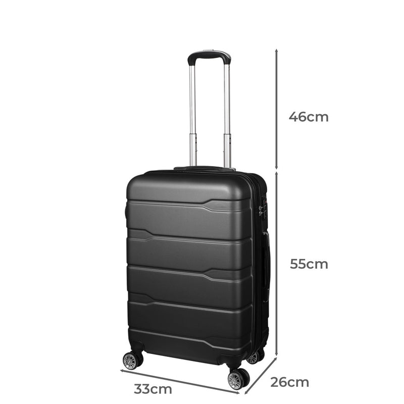 Slimbridge 20" Expandable Luggage Travel Suitcase Trolley Case Hard Set Black