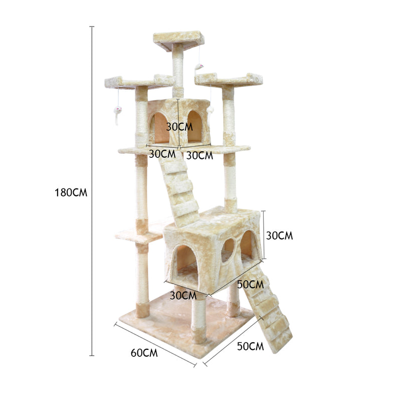 PaWz 1,8M Cat Scratching Post Tree Gym House Condo Furniture Scratcher Pole