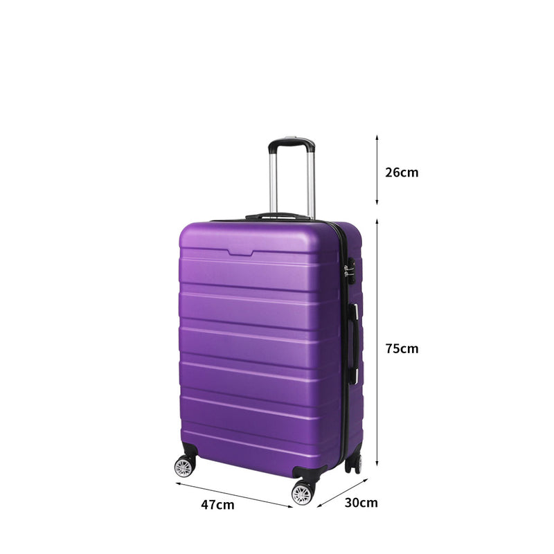 Slimbridge 28" Luggage Suitcase Trolley Travel Packing Lock Hard Shell Purple