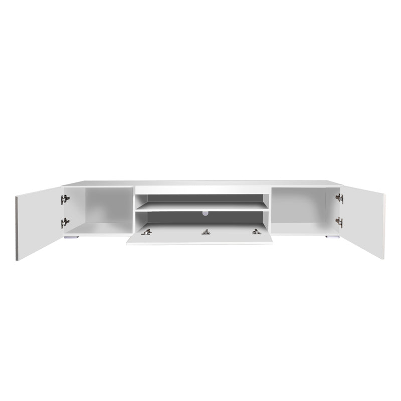 Levede TV Cabinet Entertainment Unit Stand RGB LED Furniture Wooden Shelf 160cm