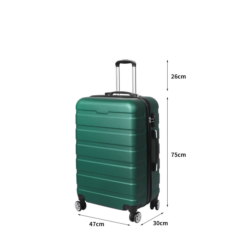 Slimbridge 28" Luggage Suitcase Trolley Travel Packing Lock Hard Shell Green