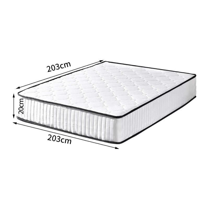 Dreamz Spring Mattress Bed Pocket 5 Zoned Foam Medium Firm Super King Size 20CM