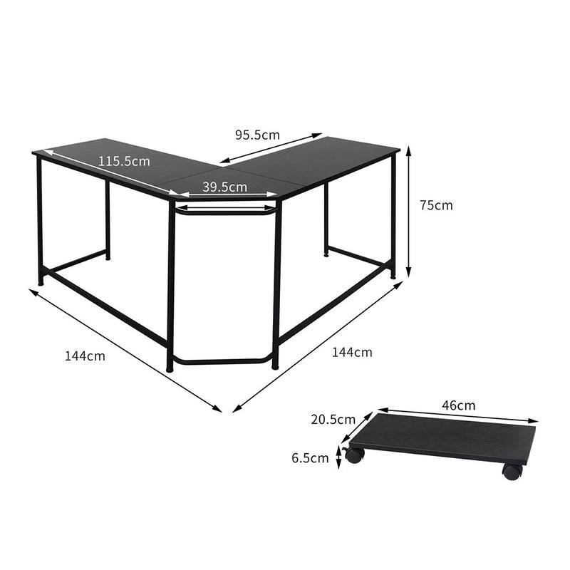 Levede Corner Computer Desk L-Shaped Student Home Office Study Table Workstation