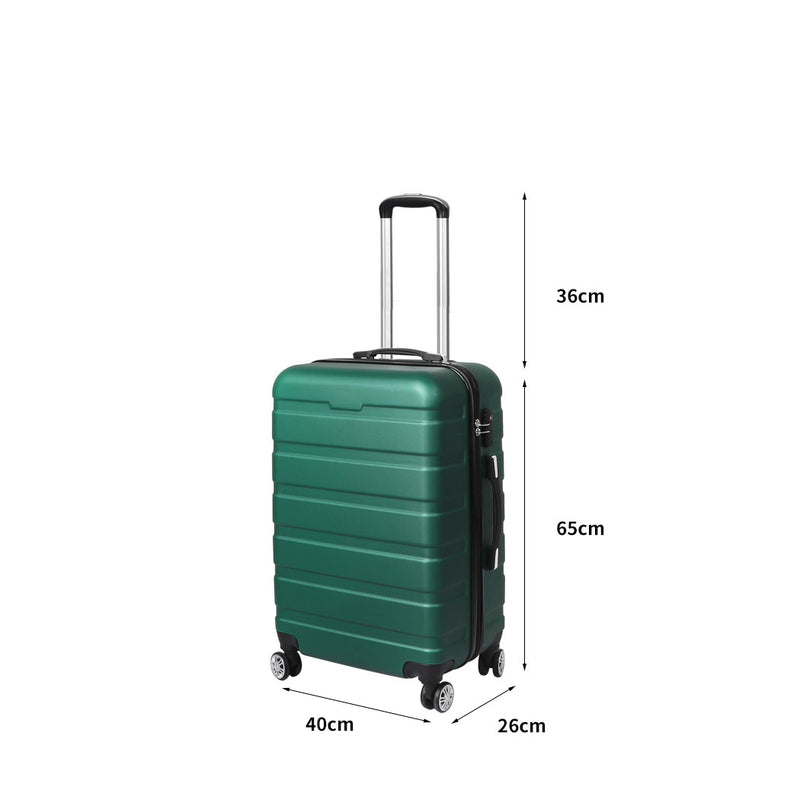 Slimbridge 24" Luggage Suitcase Trolley Travel Packing Lock Hard Shell Green