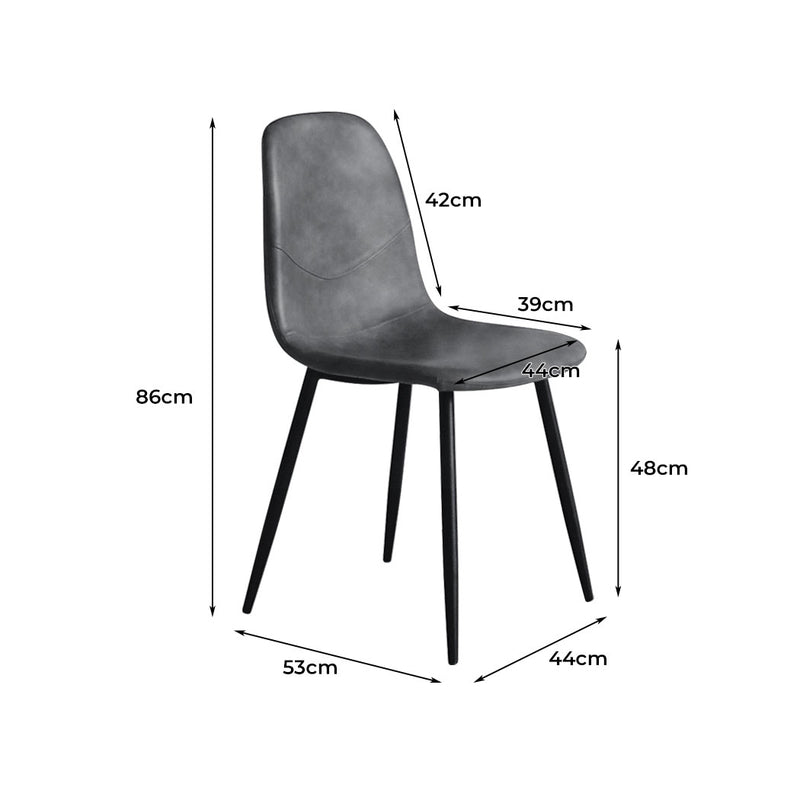 Levede 4x Dining Chairs Kitchen Table Chair Lounge Room Padded Seat PU Leather